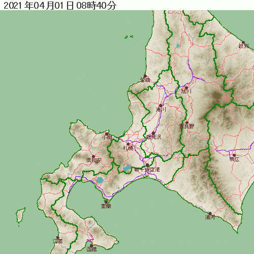 気象レーダーが観測した画像(広域)